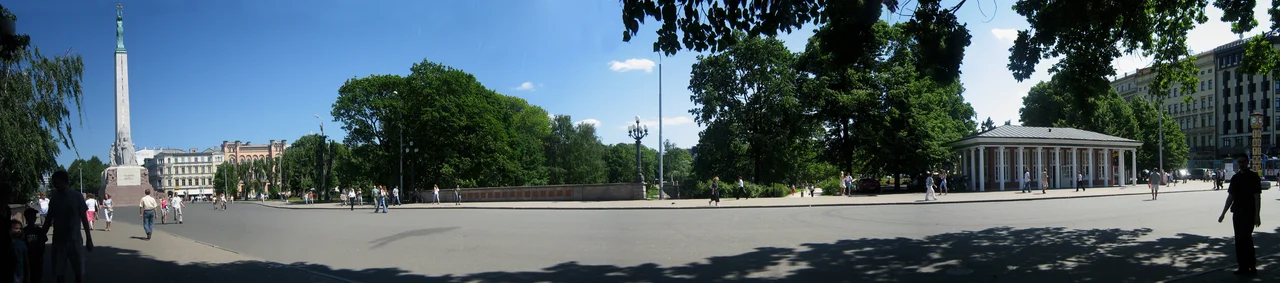 Freedom monument plaza in Riga