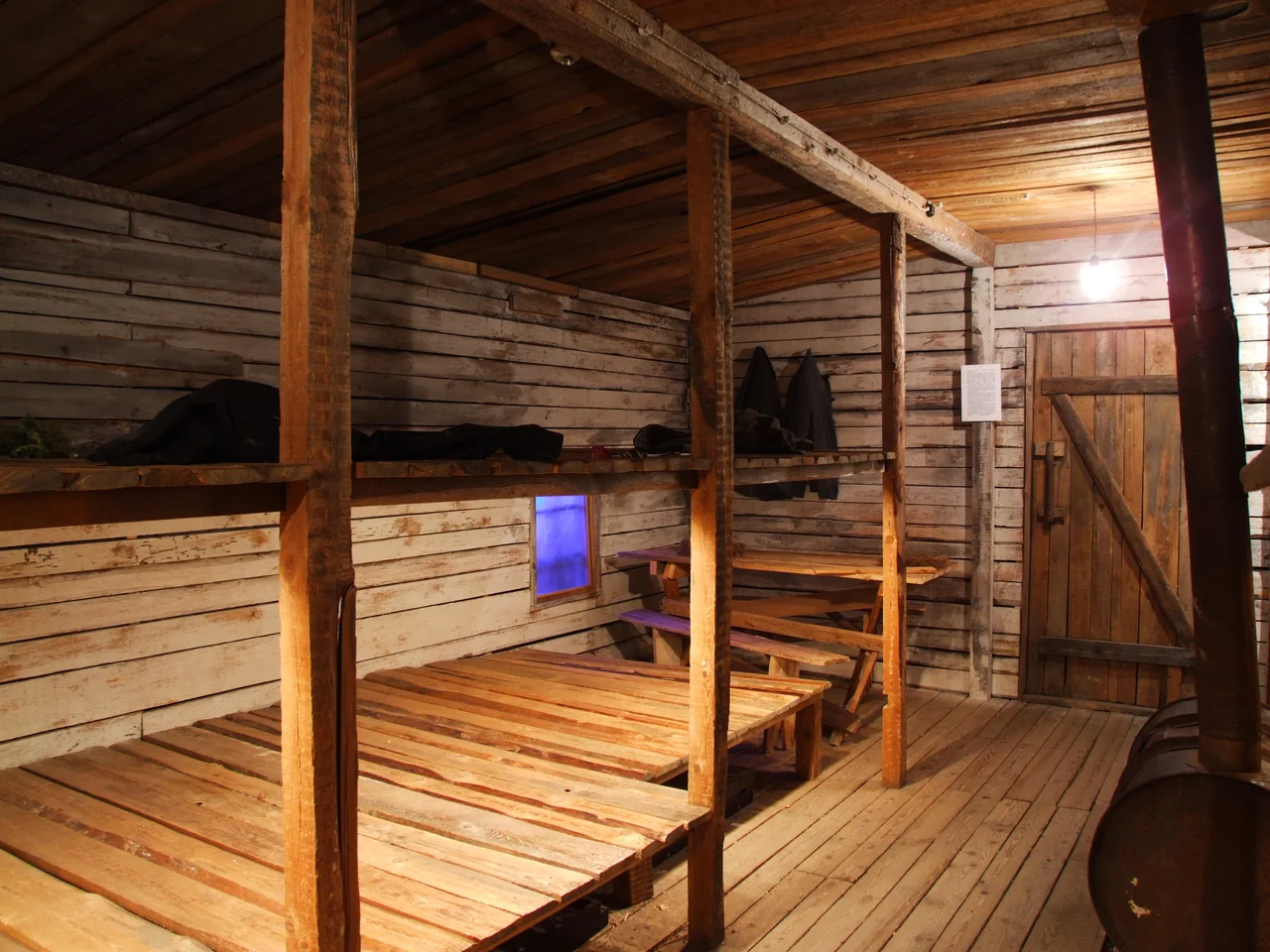 Shack from Gulag - reconstruction in Museum of the Occupation of Latvia. The picture does not say, how many people were crammed into such a shack...