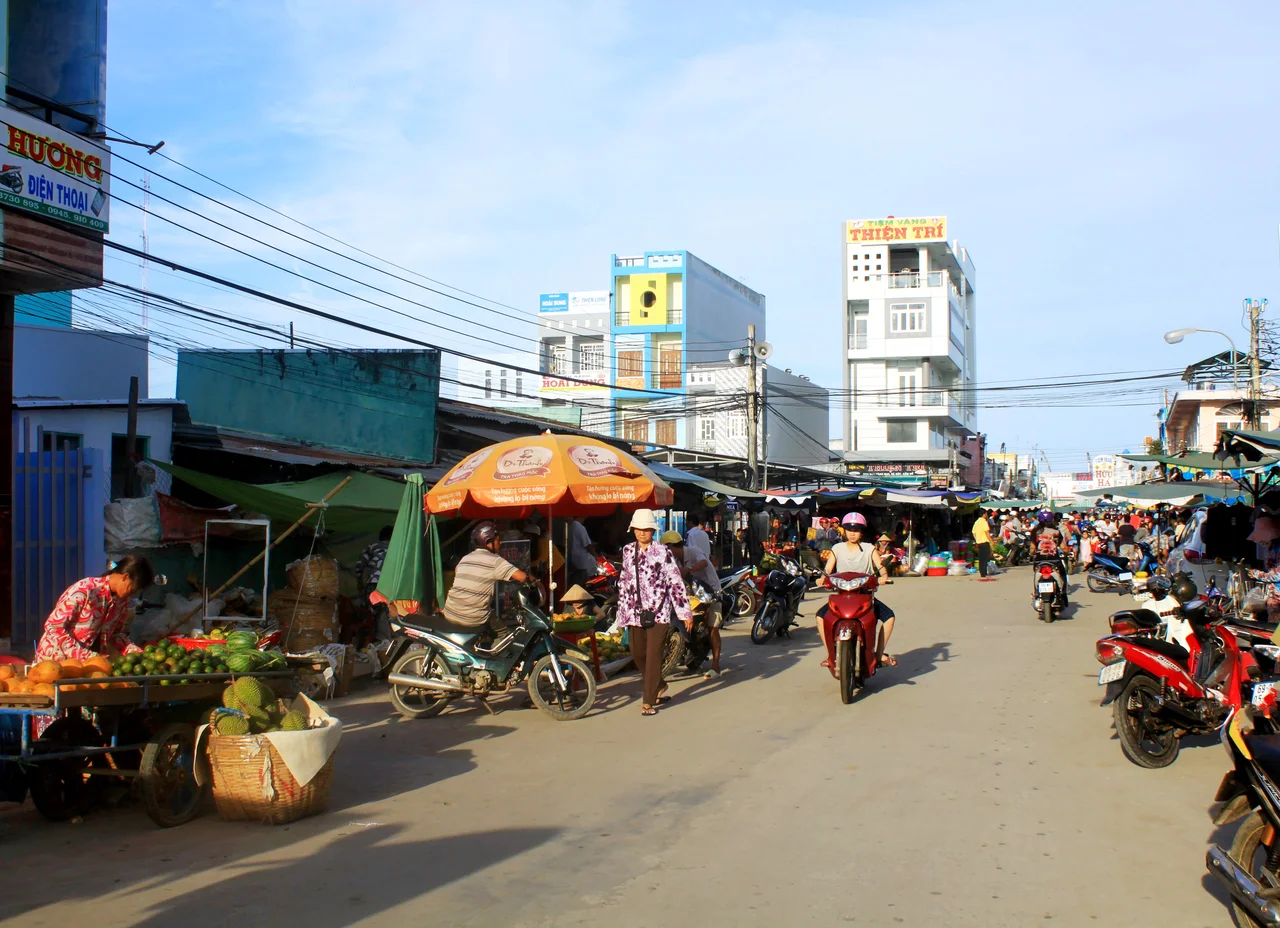 Một góc chợ thị trấn Năm Căn, thuộc huyện Năm Căn, Cà Mau, Việt Nam.