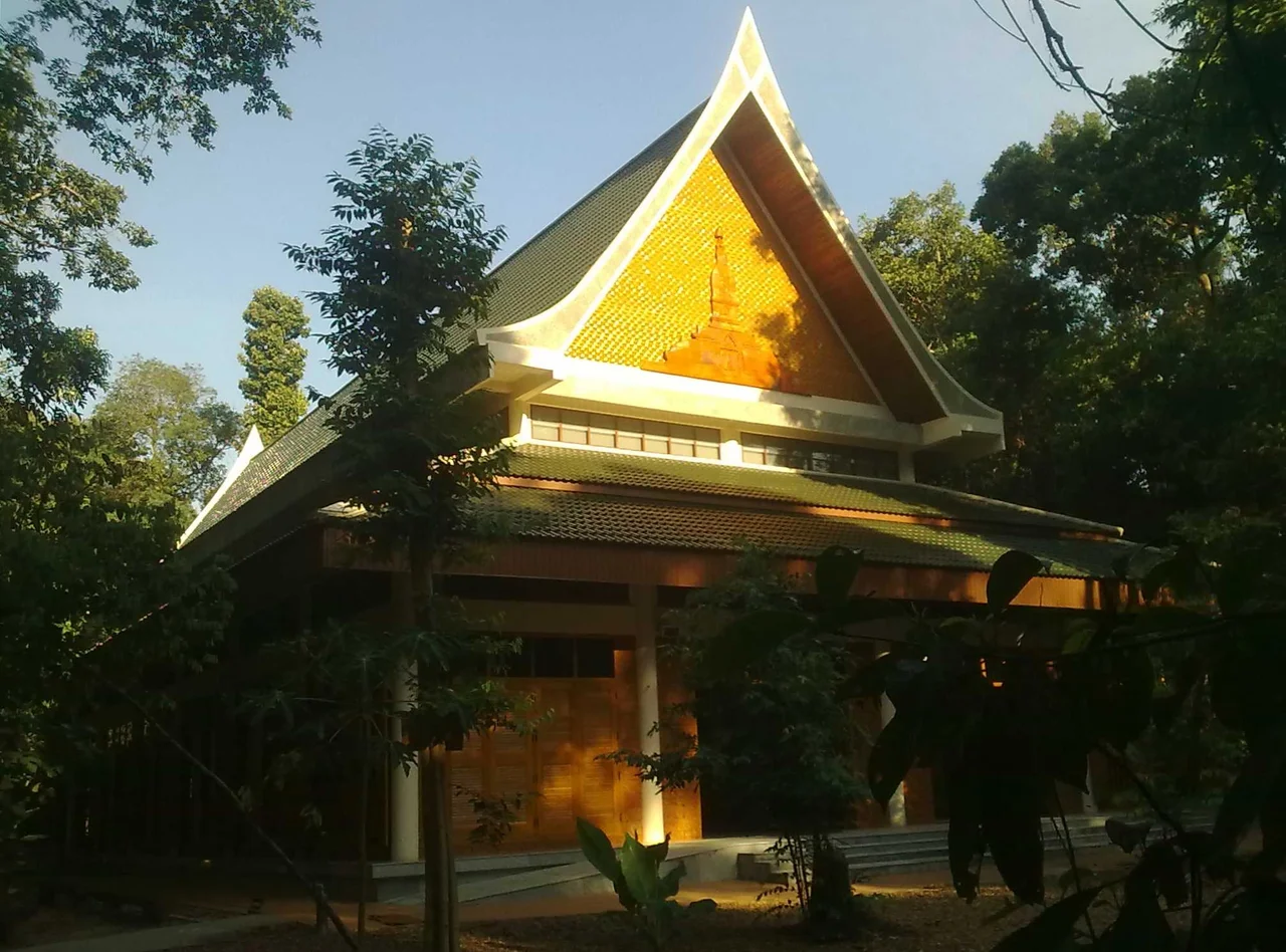 The main meditation hall of Wat Pah Nanachat, the International Forest Monastery in Ubon Rachathani, Thailand.