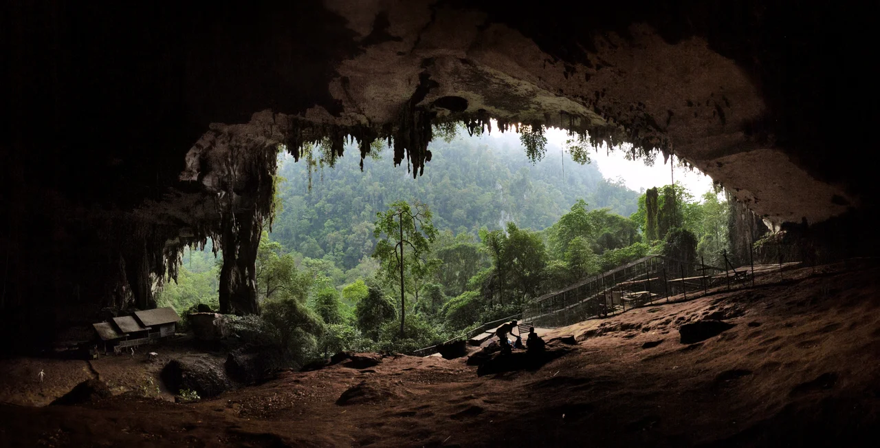 The entrance to the main cave at Niah Caves National Park, Miri, Sarawak, East Malaysia.