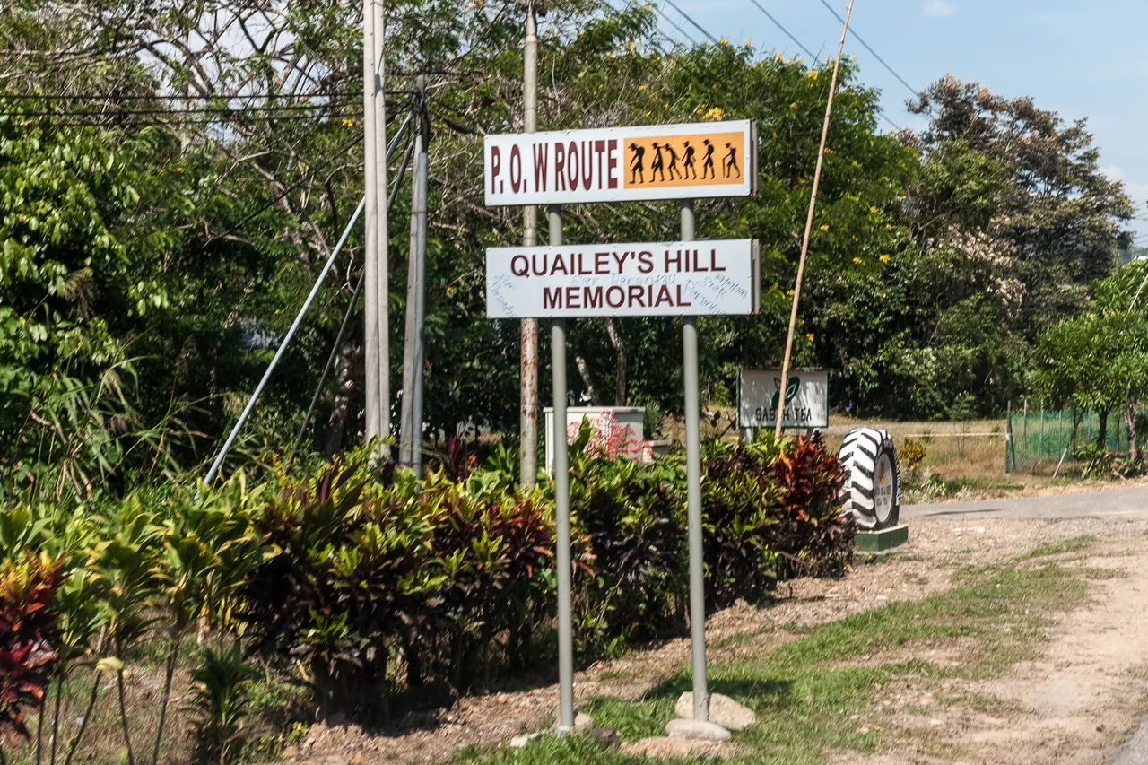 Ranau, Sabah: Quailey's Hill Memorial, Plate at the route A4