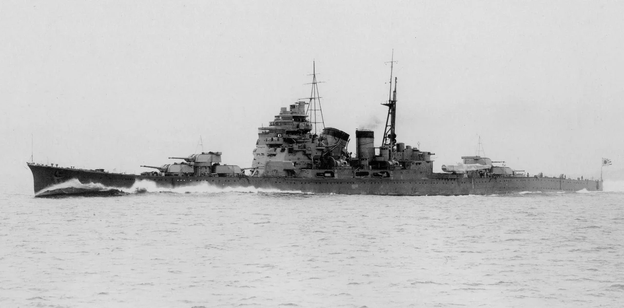 Japanese heavy cruiser Atago on full-power trials. Sukumo Bay, 13 February 1932.