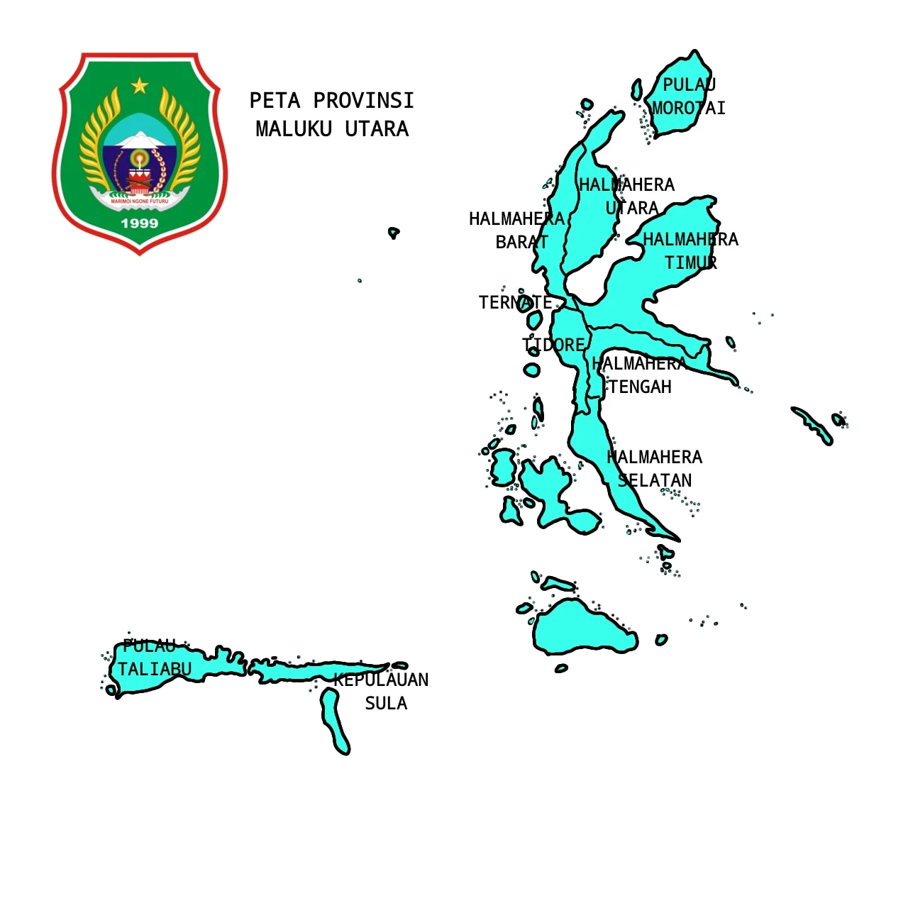 Peta Administrasi Provinsi Maluku Utara