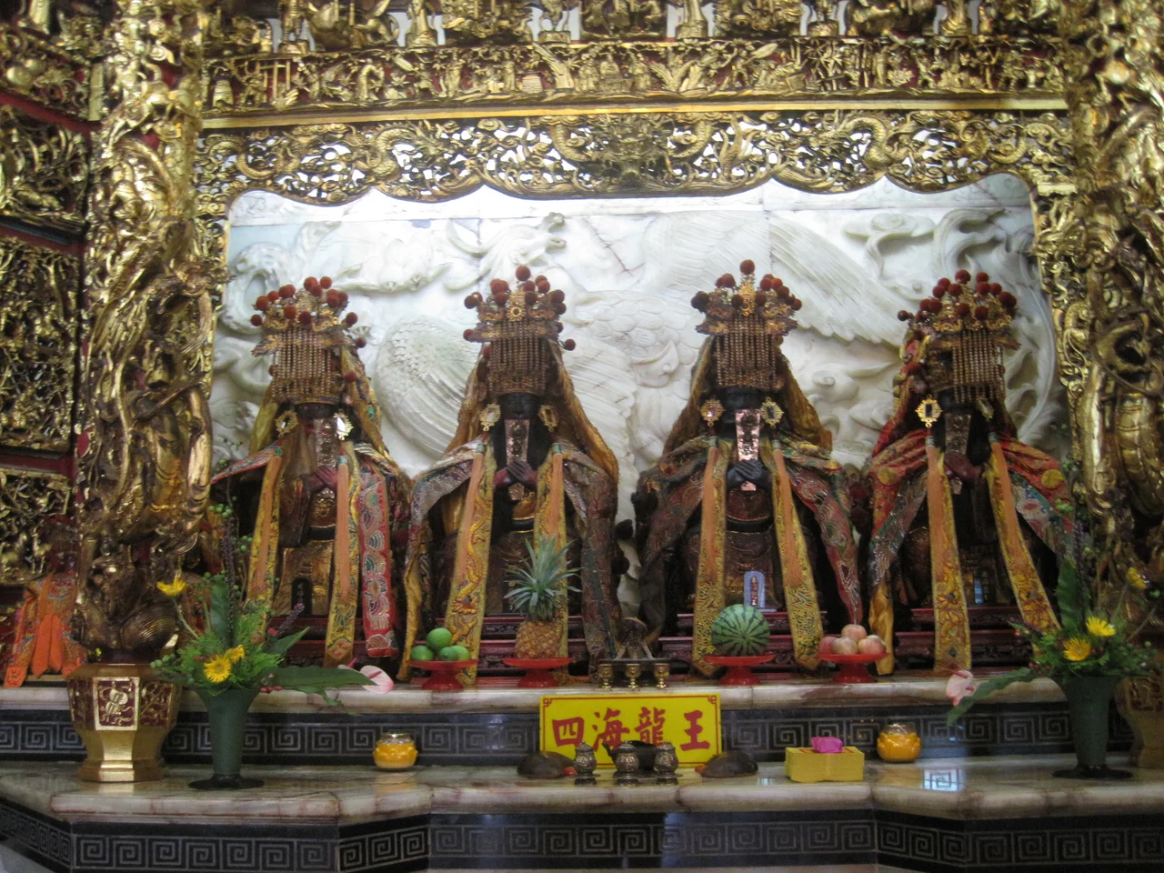 The Dragon Kings of the Four Seas at the Tianhou Temple in Tainan's Anping District.
