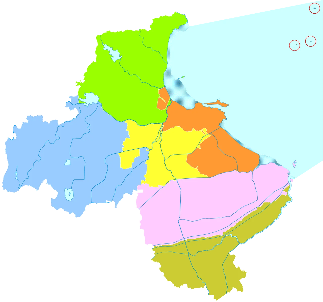 administrative divisions of Lianyungang City, Jiangsu, China