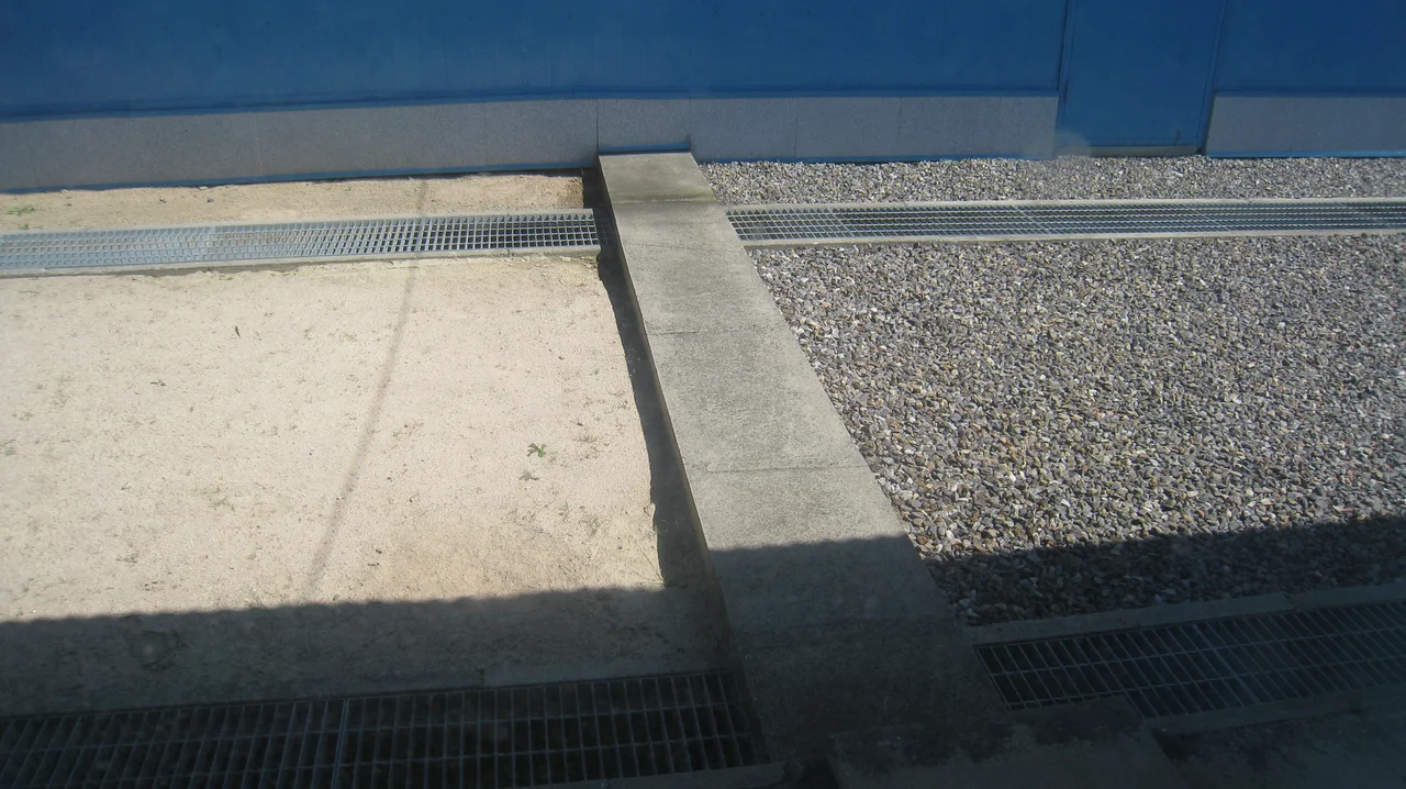 One of the concrete slabs that marks the border between North Korea and South Korea in the Joint Security Area in the Korean Demilitarized Zone