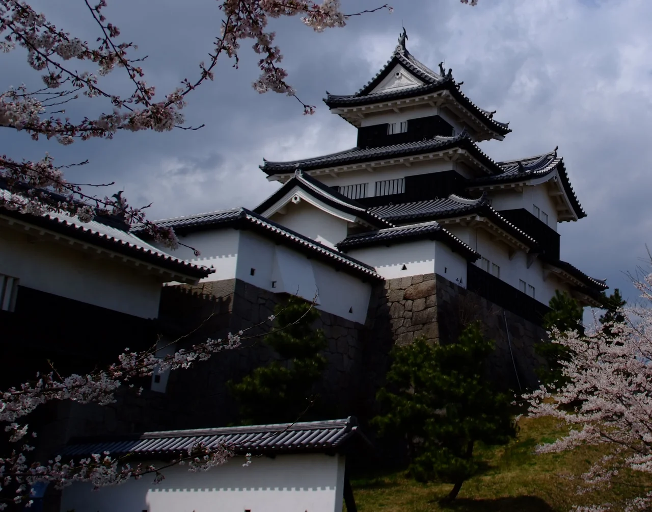 Shirakawa Komine castle in Fukushima prefecture in Japan
